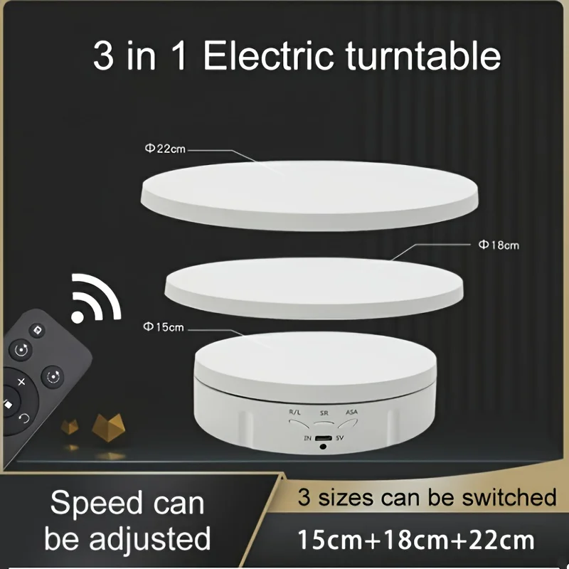  Photography Turntable Electric Rotating Display Stand 360 Degree with Remote Control 